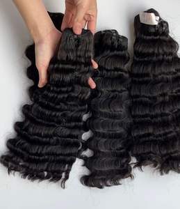 Extensiones de trama de cabello humano crudo de onda profunda suelta a precio de fábrica, paquetes frontales de alta calidad, cutícula alineada, proveedor mayorista - Product Image 1