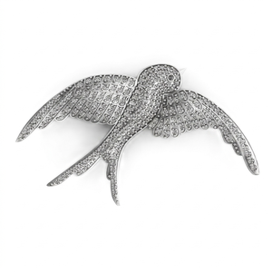 จี้สร้อยคอรูปนกพิราบประดับเพชรแล็บโกรว์ ดีไซน์หรูหรา พรีเมียม เงินแท้ 925 ชุบโรเดียม  ของขวัญเครื่องประดับสำหรับทุกเพศ - Product Image 4