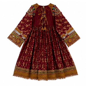 Traditional Indian Pakistani Women's Ankle Length Kurta Multi Color Embroidery Coin Work Loose Fit Cotton <b>Dress</b> Afghan <b>Dress</b> - Product Image 6