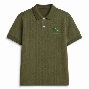 Collection de polos à motifs ton sur ton pour hommes – Hauts décontractés élégants à manches courtes pour affaires - Product Image 6