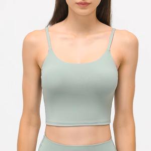 Haut court côtelé sans manches pour femme, col rond, respirant, grande taille, décontracté, en Spandex/Polyester, coupe ajustée, vente en gros personnalisée - Product Image 1