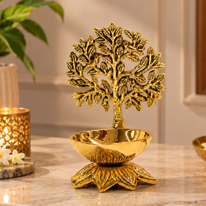 Bol décoratif Arbre de Vie doré, finition laiton, centre de table, décoration intérieure Arbre de Vie, statue Arbre de Vie dorée, bol décoratif - Product Image 4