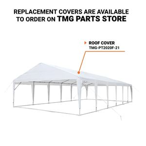 "20FT X 20FT Heavy Duty <b>PVC</b> Party Tent W/ Removable Sidewalls & <b>Roll</b> Doors PE Tarpaulin Fabric 6FT 6" Overhead 10F" - Product Image 4