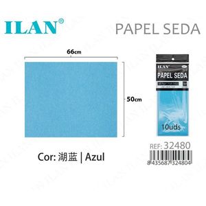 Carta velina Ilan 50x66 cm blu lago per artigianato e decorazioni - Product Image 3