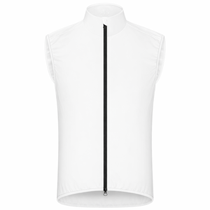 Chaleco Deportivo Blanco sin Mangas para Hombre, Reflectante, 100% Poliéster, con Cierre de Cremallera, Ropa de Verano - Product Image 1