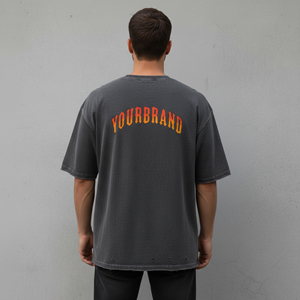 เสื้อยืดผู้ชายทรงโอเวอร์ไซส์สไตล์วินเทจ ปี 2026 แฟชั่นใหม่ ล้างสีแบบแอซิดวอช รับสกรีนโลโก้ สตรีทแวร์สุดหรู ผ้าคอตตอน 100% หนัก 180 กรัม - Product Image 6