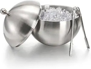 Seau à glace en acier inoxydable de qualité supérieure avec pince et couvercle, conteneur isotherme pour le stockage de glace, idéal pour les fêtes, le refroidissement du vin, le service de cocktails et la restauration - Product Image 6