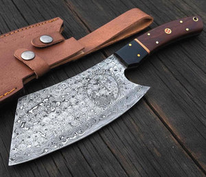 Cuchillo de Cocina de Acero de Damasco Forjado a Mano, Cuchillo de Chef con Hoja Fija de 7 Pulgadas y Mango de Madera, Personalizado y Ambidiestro - Product Image 5