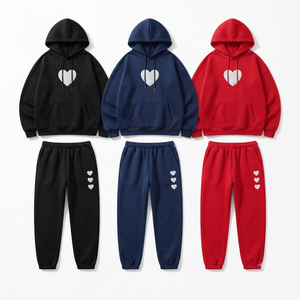 Custom Cotton Women's Tracksuit Hooded And Jogger <b>Set</b> Oversized Casual Hoodie Drop Shoulder Wholesale Manufacturer - Product Image 4