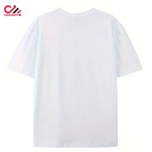 T-shirt à manches courtes pour homme CARE MASTER, imprimé dessin animé blanc, col rond, style streetwear, coupe classique, 100% coton jersey - Product Image 2