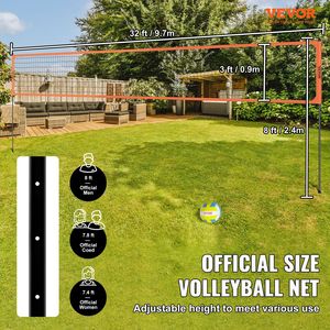 Professionale esterno in alluminio pali pallavolo Set pesante PVC rete regolabile altezza portatile borsa per il trasporto per il cortile - Product Image 2