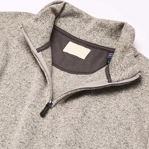 Pull en maille pour homme à manches longues avec fermeture éclair quart de tour en polaire, tricoté sur mesure, haute qualité usine - Product Image 6