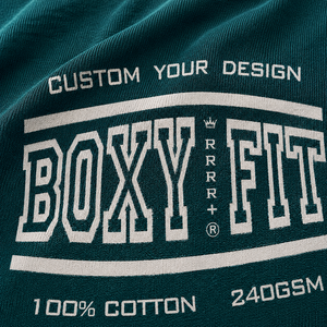 Camiseta Oversize de Corte Cuadrado para Hombre, 100% Algodón, 240GSM, Manga Corta, Cuello Redondo, Casual, con Estampado de Letras y Logotipo Frontal - Product Image 4