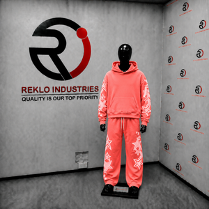 <b>Men</b>’s Coral Red Star Graphic Tracksuit Hoodie And Jogger <b>Set</b> Streetwear Pullover Hooded Sweatshirt Matching Sweatpants Two Piece - Product Image 3