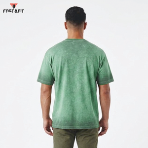 T-shirts pour hommes de haute qualité, style streetwear, col rond, effet délavé, vente en gros, prix bas, t-shirt délavé pour hommes - Product Image 2