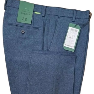 Pantalon slim décontracté pour hommes 100% polyester coton mélangé affaires formel taille moyenne pantalon de costume avant plat léger - Product Image 4