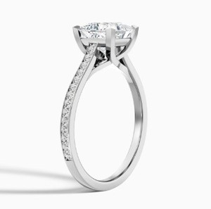Princess Cut Moissanite Claw Setting Engagement <b>Ring</b> 925 Sterling <b>Silver</b> White Gold Plated <b>Solitaire</b> Dainty Minimalist Party - Product Image 3
