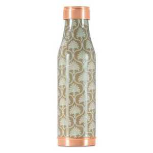 Bouteille d'eau en cuivre pur avec impression mandala en verre teinté, gourde métallique ayurvédique sans joint, étanche, vente en gros, articles de boisson indiens - Product Image 2