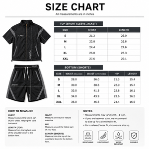 Ensemble streetwear léger 2026 personnalisé pour homme : coupe-vent deux pièces avec short, manches courtes, fermeture éclair intégrale, col montant et passepoil contrastant - Product Image 5