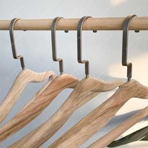 Khadim Handicrafts <b>Wooden</b> Clothing Organizer Stainless Steel <b>Hooks</b> Non-Slip Modern Design Flexible <b>Coats</b>/Shirts Single Wardrobe - Product Image 5