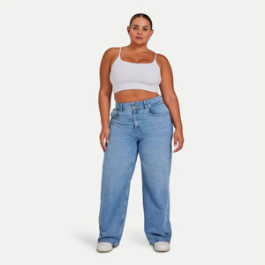 Pantalon cargo en jean premium pour femme, coupe droite, en polyester, décontracté, fabrication OEM, vente en gros, approvisionnement direct, personnalisable - Product Image 4