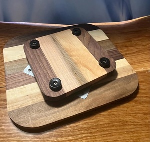 Wood Double Tier Rotating Tray Smooth-Spin Lazy Susan for Tabletop Spice Serving - Product Image 2