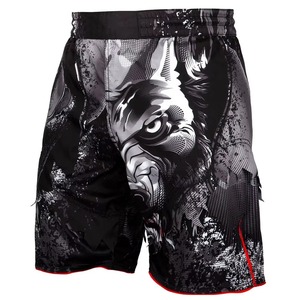 Pantalones Cortos Deportivos MMA Rojos y Negros para Hombre, Sublimados, de Secado Rápido, Corte Regular - Product Image 1