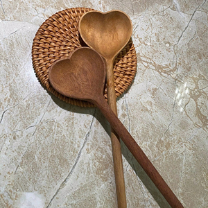 Vietnam Handmade Heart Shape Wooden <b>Spoon</b> Natural Eco-Friendly Kitchen Tool Bulk Manufacturer Export - Product Image 1