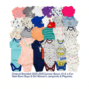 Ensemble barboteuse d'été 2025-2026 en coton tricoté respirant et imprimé pour nouveau-nés garçons et filles – Combinaisons et grenouillères unisexes - Product Image 3