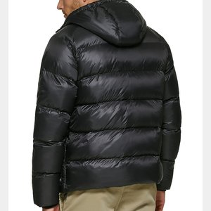Vente en gros de vestes matelassées décontractées pour hommes, en toile, coupe-vent, à capuche, pour l'hiver, de haute qualité - Product Image 4