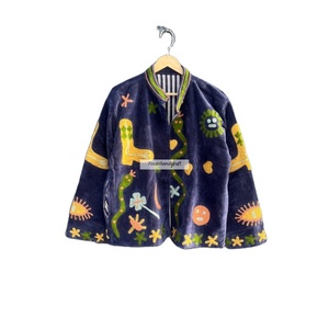 Snake Embroidery Jacket Handmade Suzani Jacket <b>Coat</b> Soft Velvet Short Unisex Jacket Women's Casual Jacket - Product Image 1