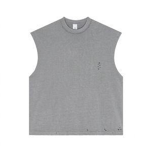 Débardeurs gris unis pour hommes très demandés, 100 % coton, tissu léger, avec services OEM et ODM. - Product Image 1