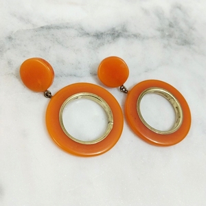 Boho-Chic Terrazzo Résine Ronde Boucles D'oreilles À La Mode Transparent Déclaration Bijoux - Product Image 4