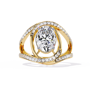 Anillos Clásicos de Compromiso, Boda y Aniversario en Oferta, Diamante Cultivado en Laboratorio con Corte Ovalado de 7CT, Certificado IGI, Anillo de Oro Sólido de 14K - Product Image 1