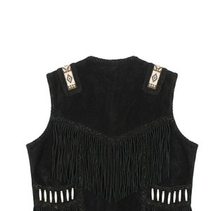 Solid Trader Deluxe <b>Suede</b> Fringe Leather <b>Jacket</b> <b>Men's</b> Winter Zipper Closure Western Tassel Fashion High Elasticity Soft Texture - Product Image 6