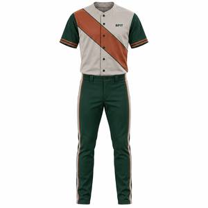 Conjunto de Uniforme de Béisbol Premium Transpirable y Ecológico para Hombre con Jersey con Panel Diagonal y Pantalones a Rayas a Juego - Product Image 1