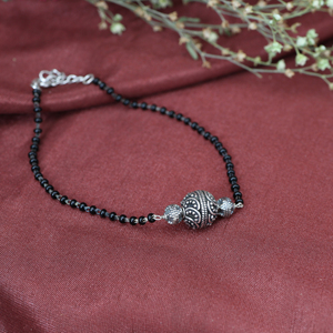 Silver <b>Bead</b> Unisex Black Onyx Sterling <b>Bracelet</b> for Women Daily Wear Manufacture Gift Fashionable Women Custom Jewelry Gift Bulk - Product Image 4