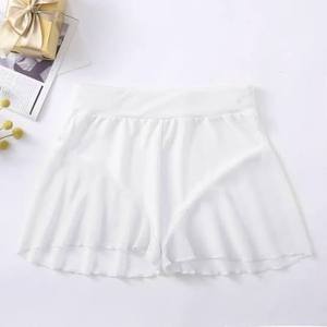 Shorts Blancos de Satén para Mujer con Ribete Negro, Cintura Elástica, Corte Holgado, Estilo Casual, Cintura Media, Tela Transpirable, Shorts para Hombre - Product Image 4