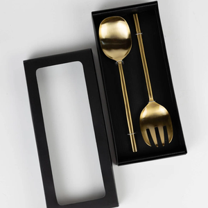 Ensemble de cuillères à salade en laiton, design exceptionnel, finition polie miroir, outils à salade classiques en laiton avec motifs gravés - Product Image 5