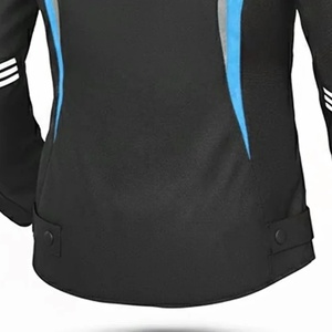 Veste de moto pour femmes à manches longues, 100% polyester, imperméable, noir cyan, imprimé par transfert thermique, vêtements de course - Product Image 6