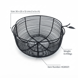 Corbeille à fruits moderne en métal noir en forme de pomme avec poignée, pour comptoir de cuisine, bol à fruits décoratif, organisateur de rangement domestique - Product Image 5