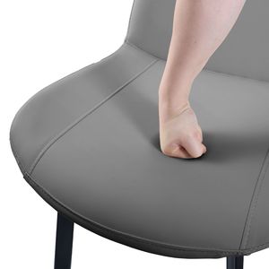 Set di 2 Sedie da Pranzo Moderne in Pelle PU Grigia con Gambe in Metallo per Cucina, Ristorante, Soggiorno o Sala Riunioni - Product Image 5