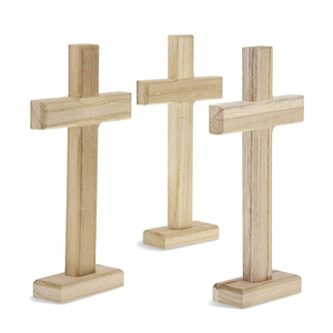 Décoration artisanale chrétienne en bois brut, croix religieuse, cadeaux pour la maison et la église - Product Image 5