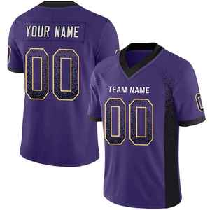 Maillot de football américain de haute qualité en polyester, nouveau, imprimé par transfert thermique, nom et numéro, manches courtes, grande taille, tendance - Product Image 4
