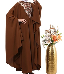 Hot Sale New Model Wholesale Open Front Long Abaya Muslim Clothing <b>Flare</b> Batwing Sleeves Women Traditional Abaya Ladies Abayas - Product Image 3