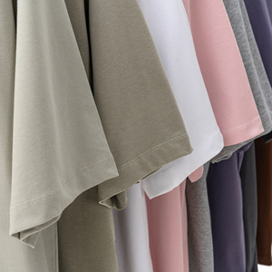 เสื้อยืดคอกลมแขนสั้นผู้ชาย ผ้าฝ้าย 100% สีพื้น ทรงลำลอง ความยาวปกติ ผ้าถักย้อมสีเรียบ - Product Image 6