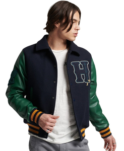 ผู้ผลิตเสื้อแจ็คเก็ตเบสบอลแบบมีโลโก้ตามสั่ง เสื้อแจ็คเก็ต Letterman Varsity แบบกำหนดเอง เสื้อแจ็คเก็ตเบสบอลแบบกำหนดเอง เสื้อแจ็คเก็ต Letterman แบบกำหนดเอง - Product Image 2