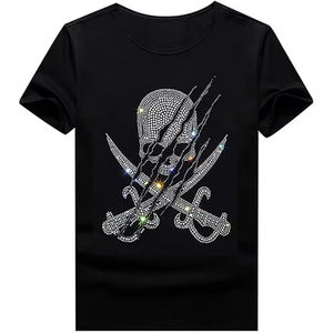 เสื้อยืดผู้ชายไซส์ใหญ่ ผ้าโพลีเอสเตอร์/คอตตอนผสม คุณภาพสูง สวมใส่สบาย ตกแต่งด้วยคริสตัล ทรงปกติ ระบายอากาศได้ดี สีสันปรับแต่งได้ - Product Image 1