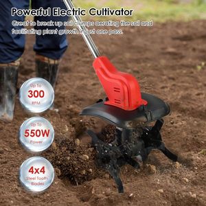 Cultivador de Suelo Eléctrico Inalámbrico de Alta Potencia de 21 V, 4 Cuchillas, 16 Púas de Acero, Batería de 4000 mAh - Product Image 2