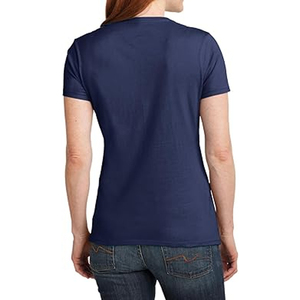 T-shirts et chemisiers décontractés personnalisés à col en V profond, 100 % coton, manches courtes, pour femmes, imprimés, grande taille, vêtements surdimensionnés - Product Image 5